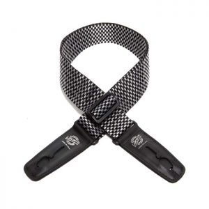 LOCKIT LIS-009-P2-SILVER CHECKER GUITAR STRAP - Image 1