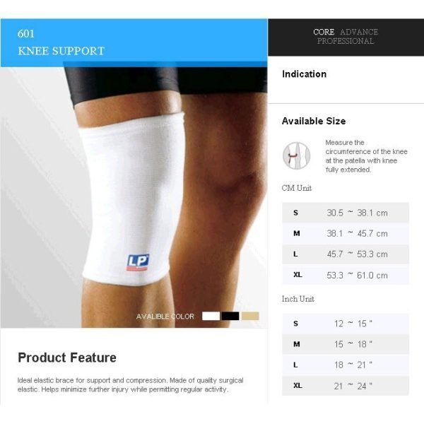 LP SUPPORT KNEE ELASTIC BLACK ( XL) LP-601