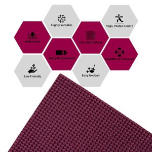 KETTLER YOGA MAT / MATRAS YOGA 68x24"x8mm (Maroon) 104-000 - Image 3