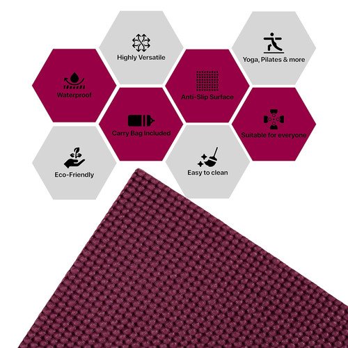 KETTLER YOGA MAT / MATRAS YOGA 68x24"x8mm (Maroon) 104-000
