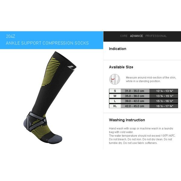 LP SUPPORT ANKLE  COMP. SOCK LONG WT/BL (UK. L) LP-204Z