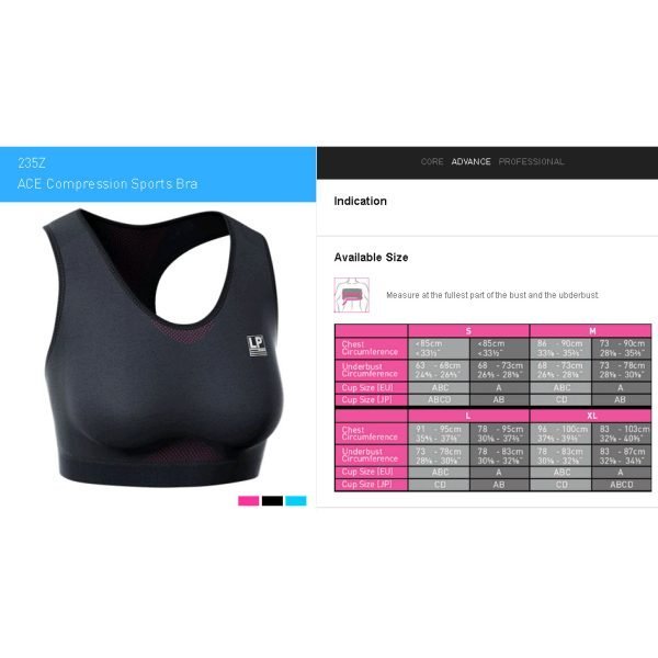 LP SUPPORT COMPRESSION WOMEN BRA BLUE (UK. XL) LP-235Z