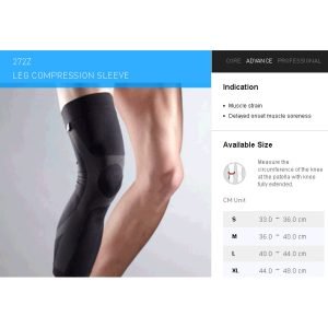 LP SUPPORT EMBIOZ LEG COMPRESSION SLEEVE BLACK  SIZE : M LP-272Z - Image 2