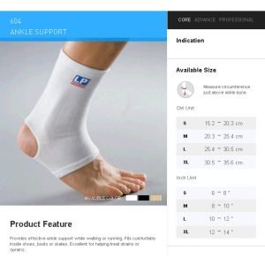 LP SUPPORT ANKLE WHITE ( XL) LP-604 - Image 3