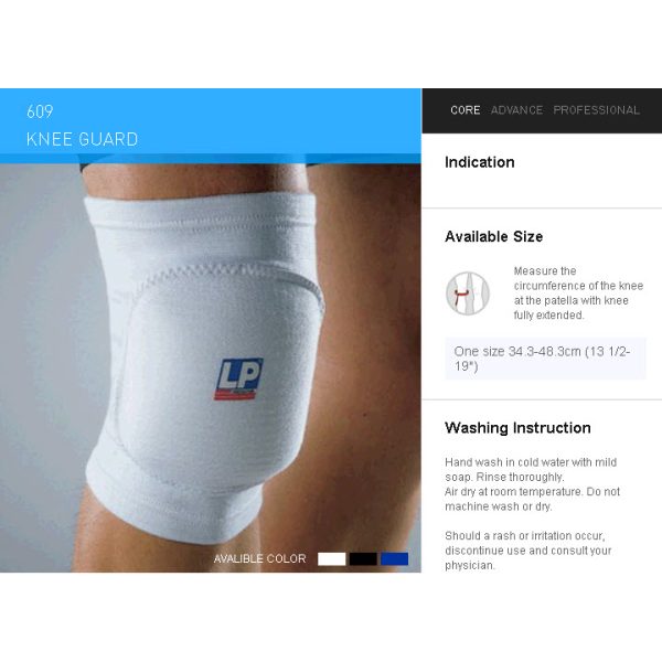 LP SUPPORT KNEE GUARD BLACK LP-609