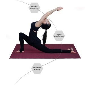 KETTLER YOGA MAT / MATRAS YOGA 68x24"x8mm (Maroon) 104-000 - Image 4
