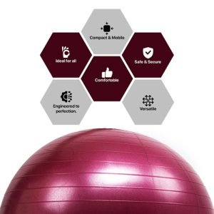 KETTLER GYMBALL 75 CM - BURGUNDY -134-120 - Image 3