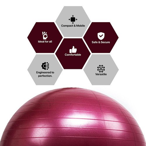 KETTLER GYMBALL 75 CM - BURGUNDY -134-120