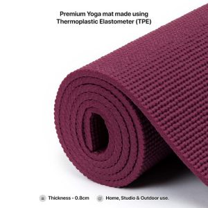 KETTLER YOGA MAT / MATRAS YOGA 68x24"x8mm (Maroon) 104-000 - Image 5