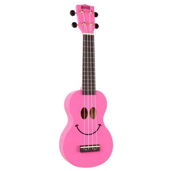MAHALO UKULELE U-SMILE-PK SMILEY FACE PINK