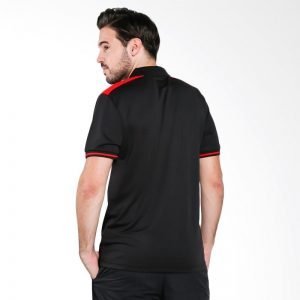 YONEX MEN POLO T-SHIRT BLACK HIGH RISK RED [PM-G017-893-28T-17-S] SIZE.M