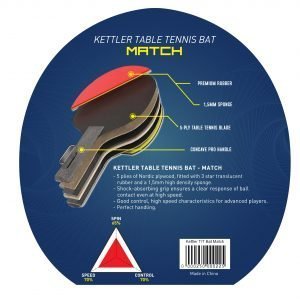 KETTLER TENNIS TABLE BAT / PING PONG BAT - MATCH - Image 3