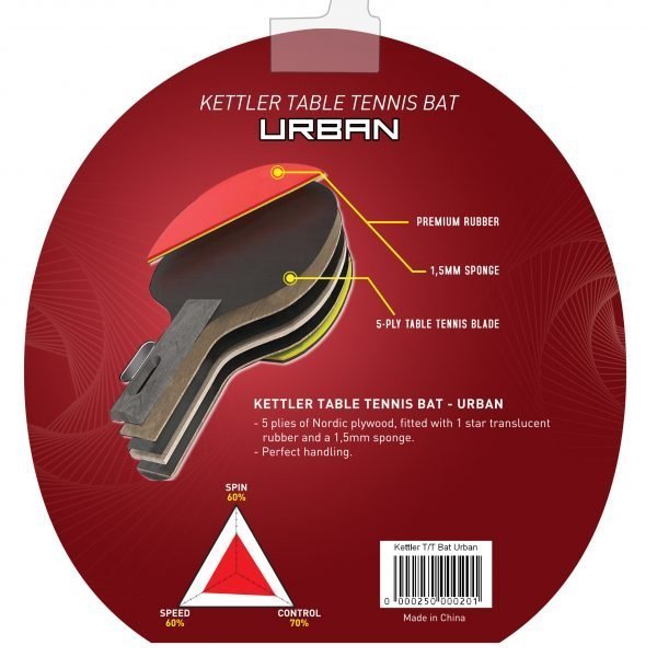 KETTLER TENNIS TABLE BAT / PING PONG BAT - URBAN