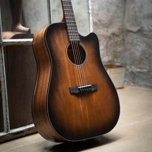 CORT Core-DC Mahogany Acoustic Electric Guitar - Open Pore Black Burst (OPBB)