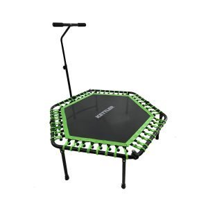 KETTLER HEXAGONAL COMMERCIAL GRADE AEROBIC TRAMPOLIN 48" WITH HANDLE - BLACK GREEN - Image 1