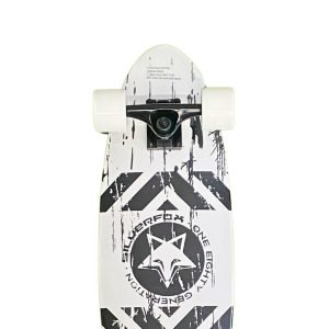 SILVERFOX Skate Board Cruiser Black & White Papan Seluncur - Image 2