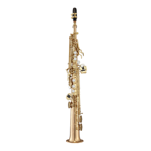 Antigua SS4290BG Power Bell Soprano Saxophone - Black Nickel Plated Body + Gold Plated Keys