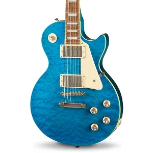 Epiphone Les Paul Standart 60's Electric Guitar - Quilt Translucent Blue - Image 4