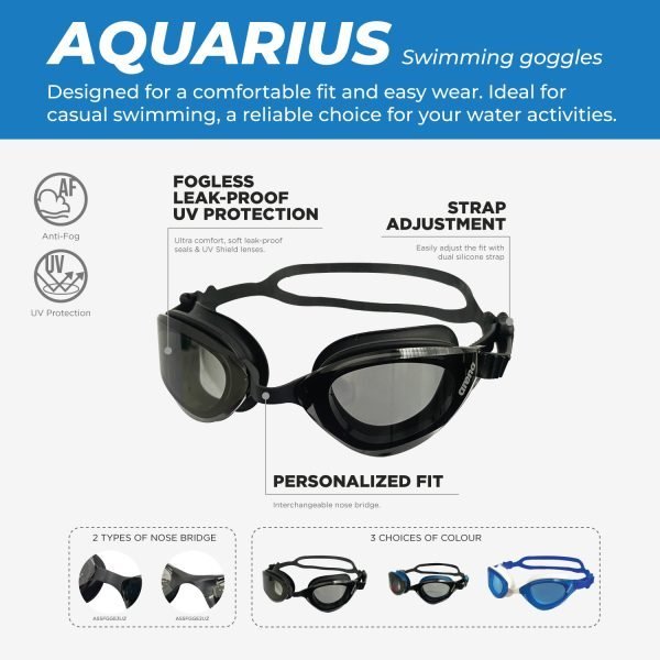 ARENA Aquarius Swim Goggles AS5FGGE3UZ - BKBK